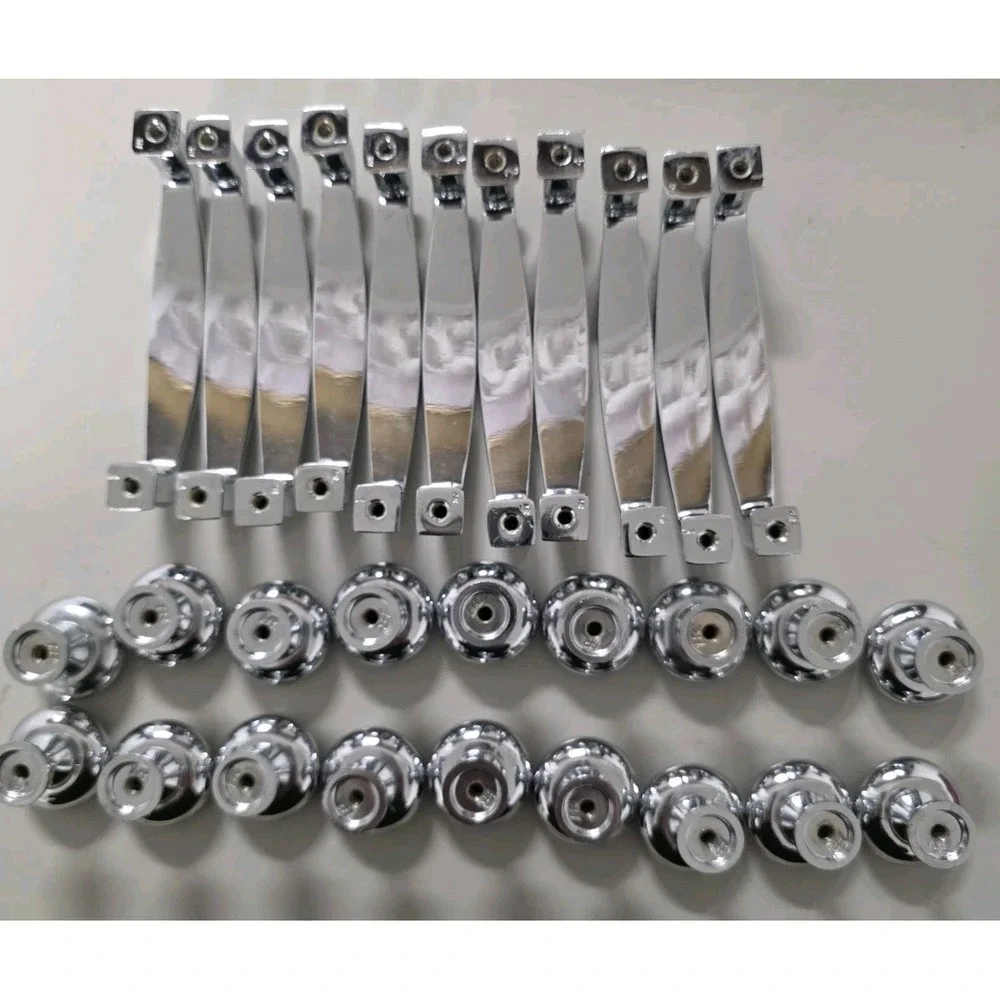 29‎ Pc Chrome Cabinet Hardware Lot 11 Drawer Pulls 18 Knobs w/ 2 Sizes Screws